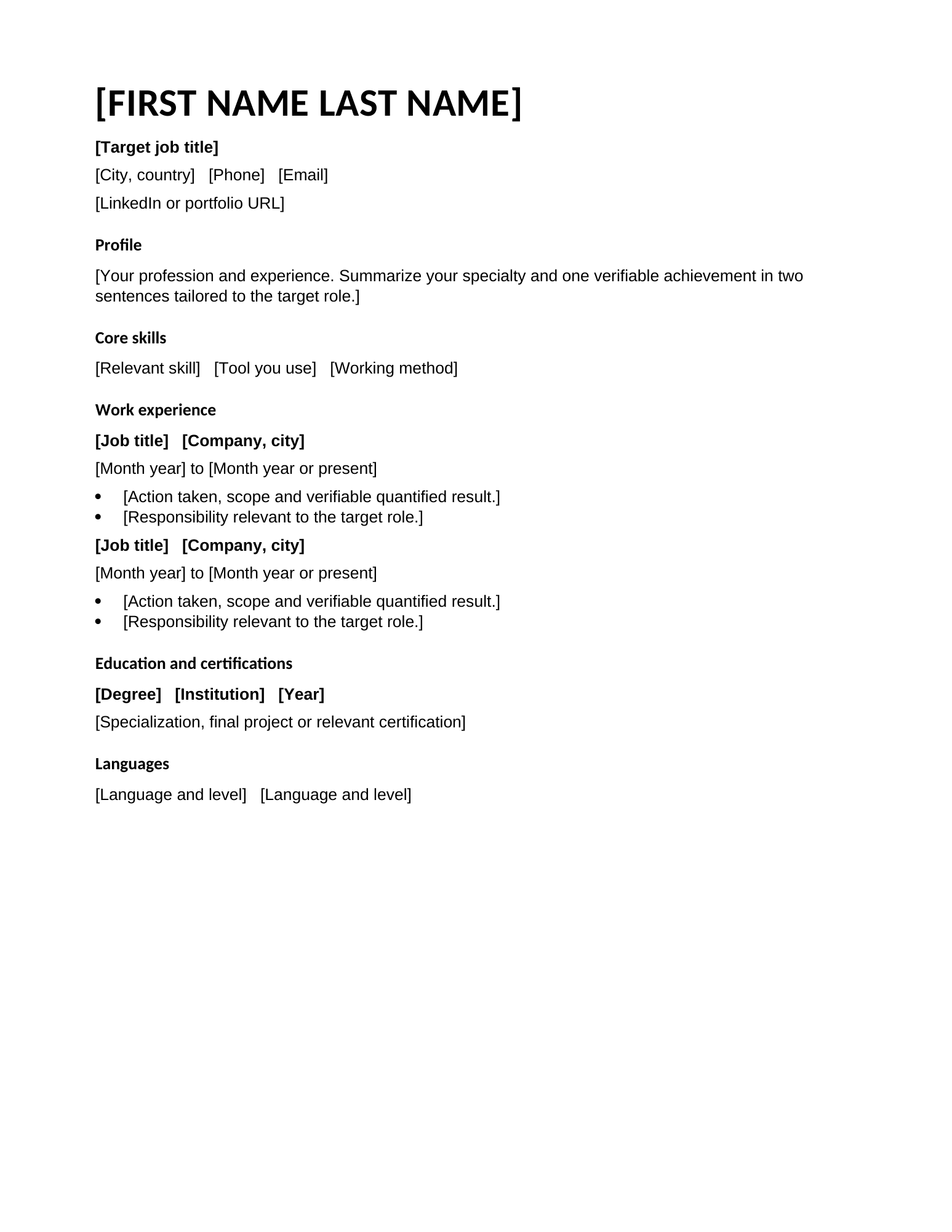 Modern resume template
