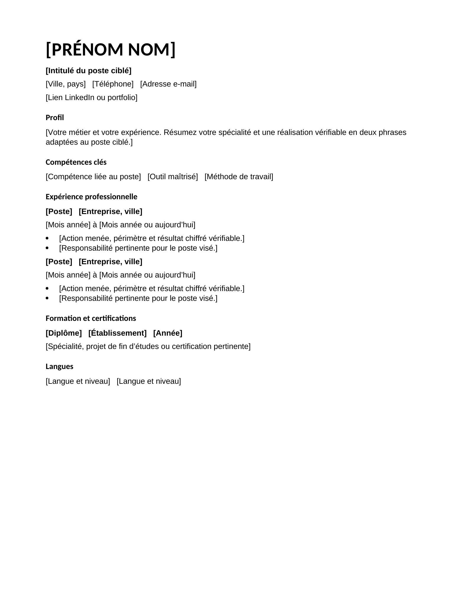 Modèle de CV moderne